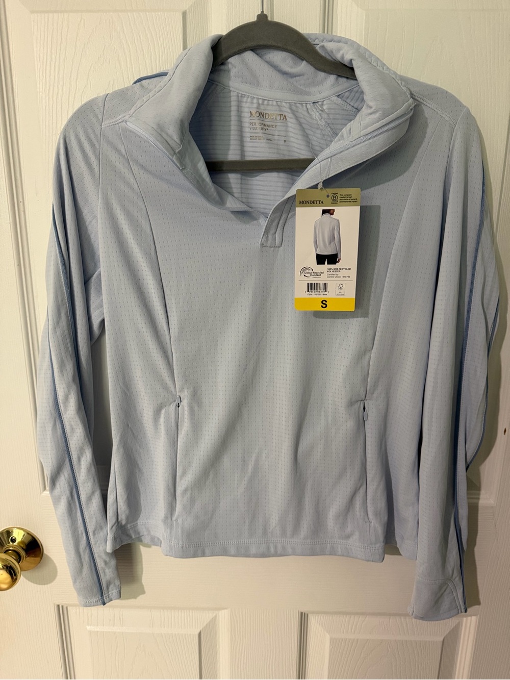 Mondetta Sky Blue Quarter-Zip Pullover New With Tags size Small